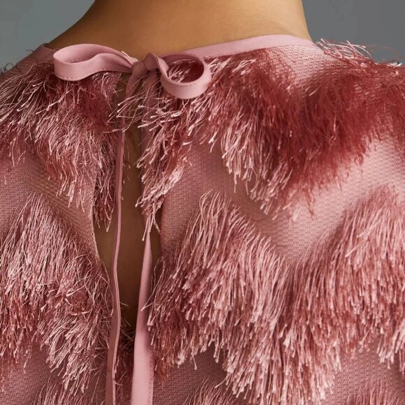 NWT Anthropologie Hutch Fringed Chevron Shift Dress - Picture 3 of 9